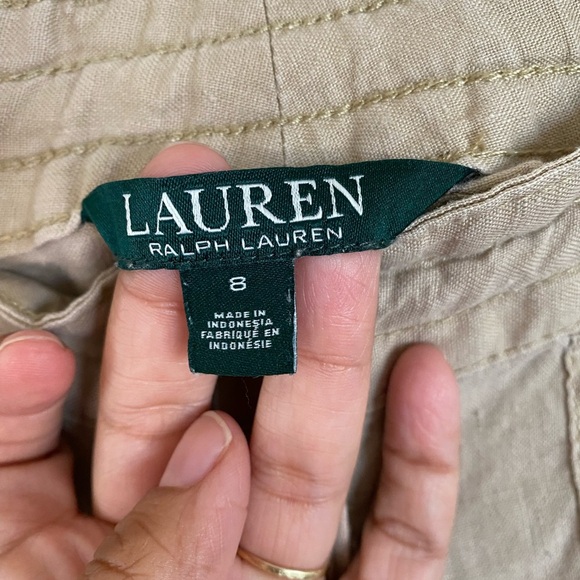 Lauren Ralph Lauren Women’s Linen tan straight leg size 8 - Picture 7 of 10